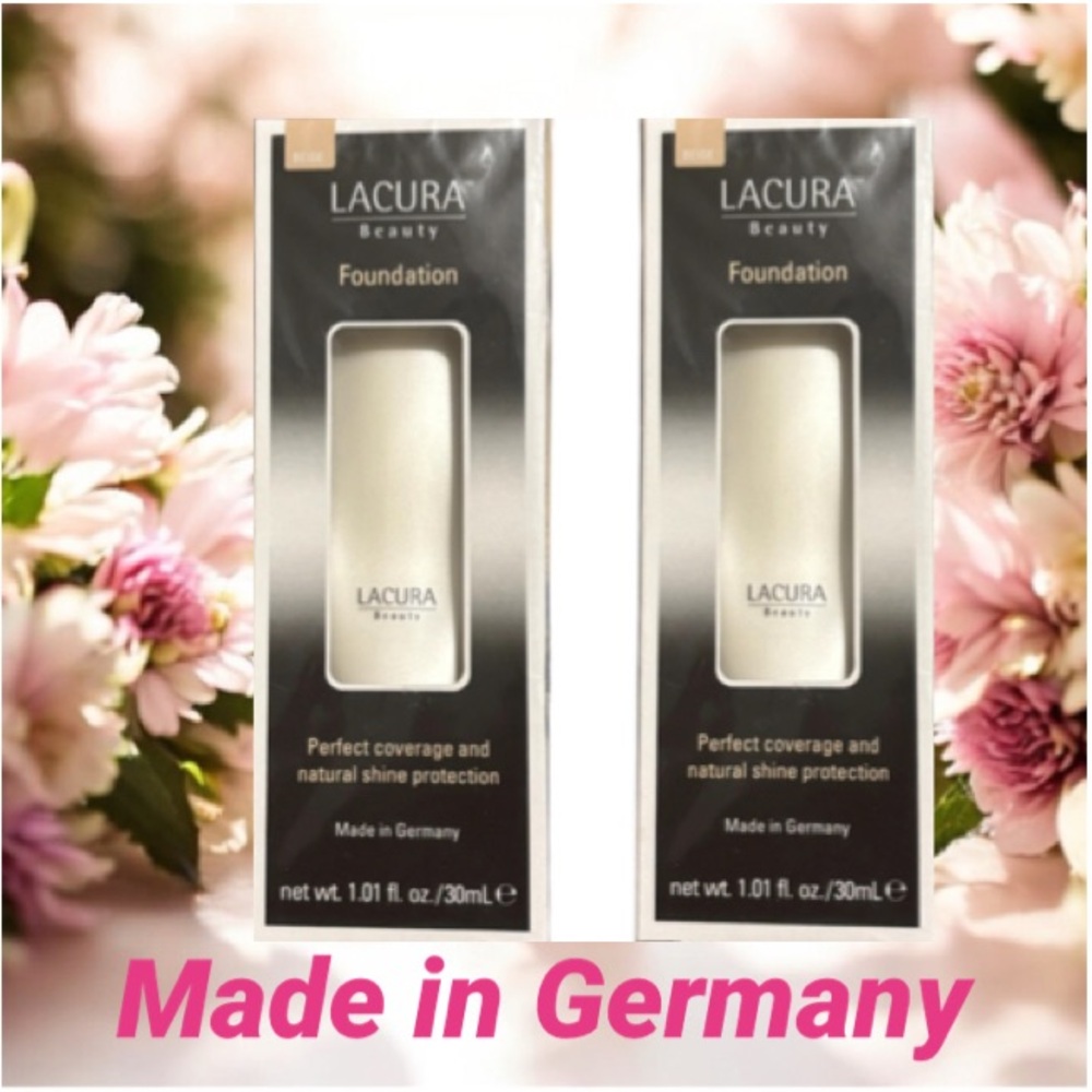 Lacura Beauty Foundation Beige 20 Made In Germany Full Size 1.01 Oz 2 Pc Bundle